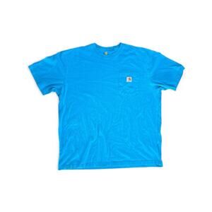 Carhartt Men's Blue T-shirt-XL Workwear 100% Cotton Logo Pocket Short Sleeve